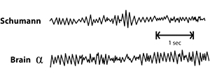 圖20：舒曼共振與阿爾法腦波驚人的相似性